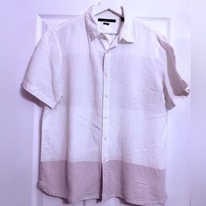 Perry Ellis White and Grey Casual Shirt